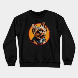 Yorkie Traditional Embroidered Patch Crewneck Sweatshirt